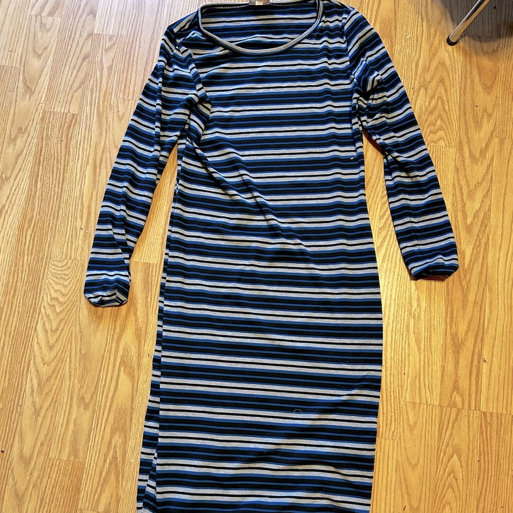LuLaRoe blue and gray mid length dress sz XS